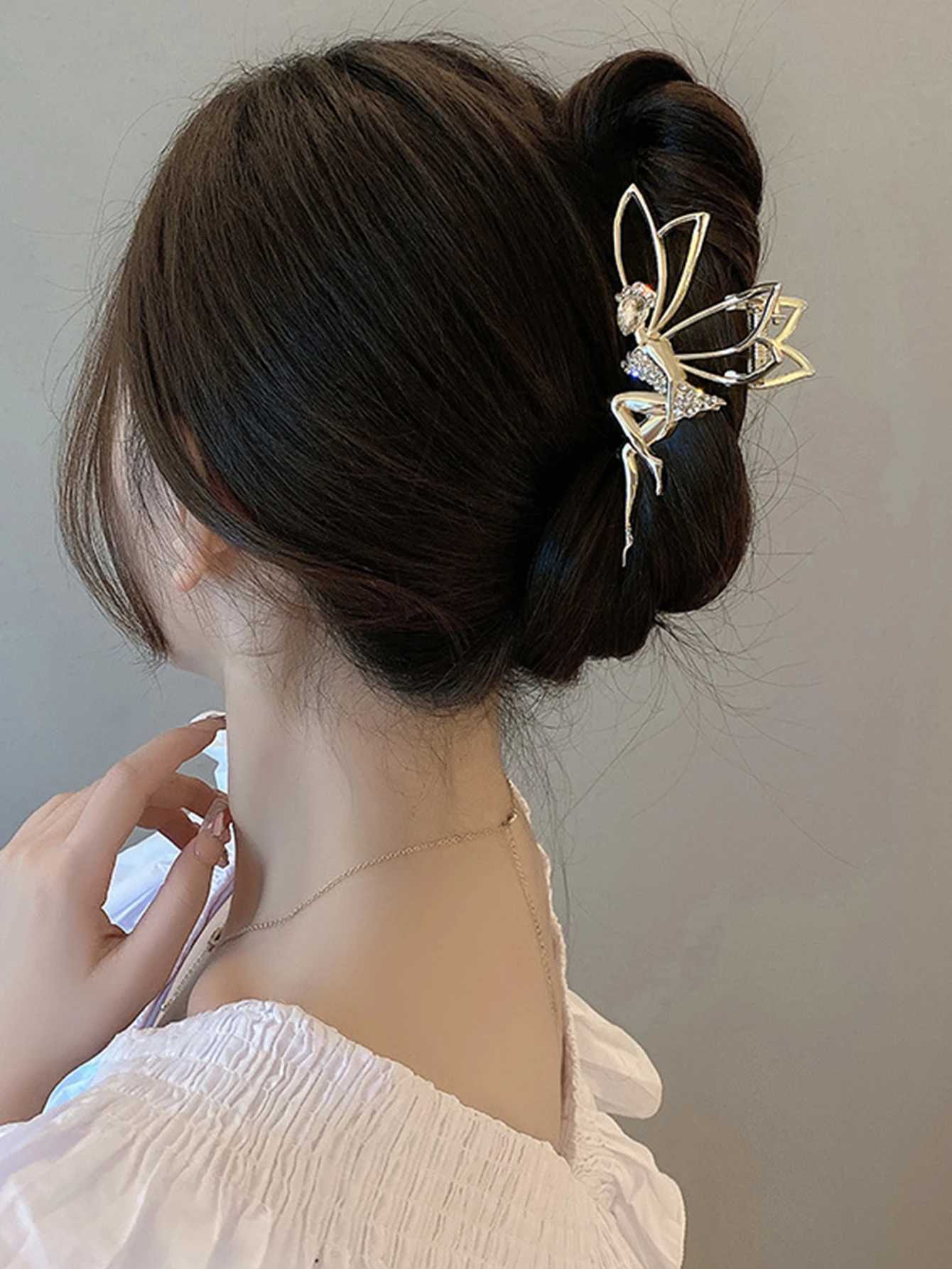 1 piece of fashionable crystal dance elf metal hair claw womens party ponytail headbandT250425