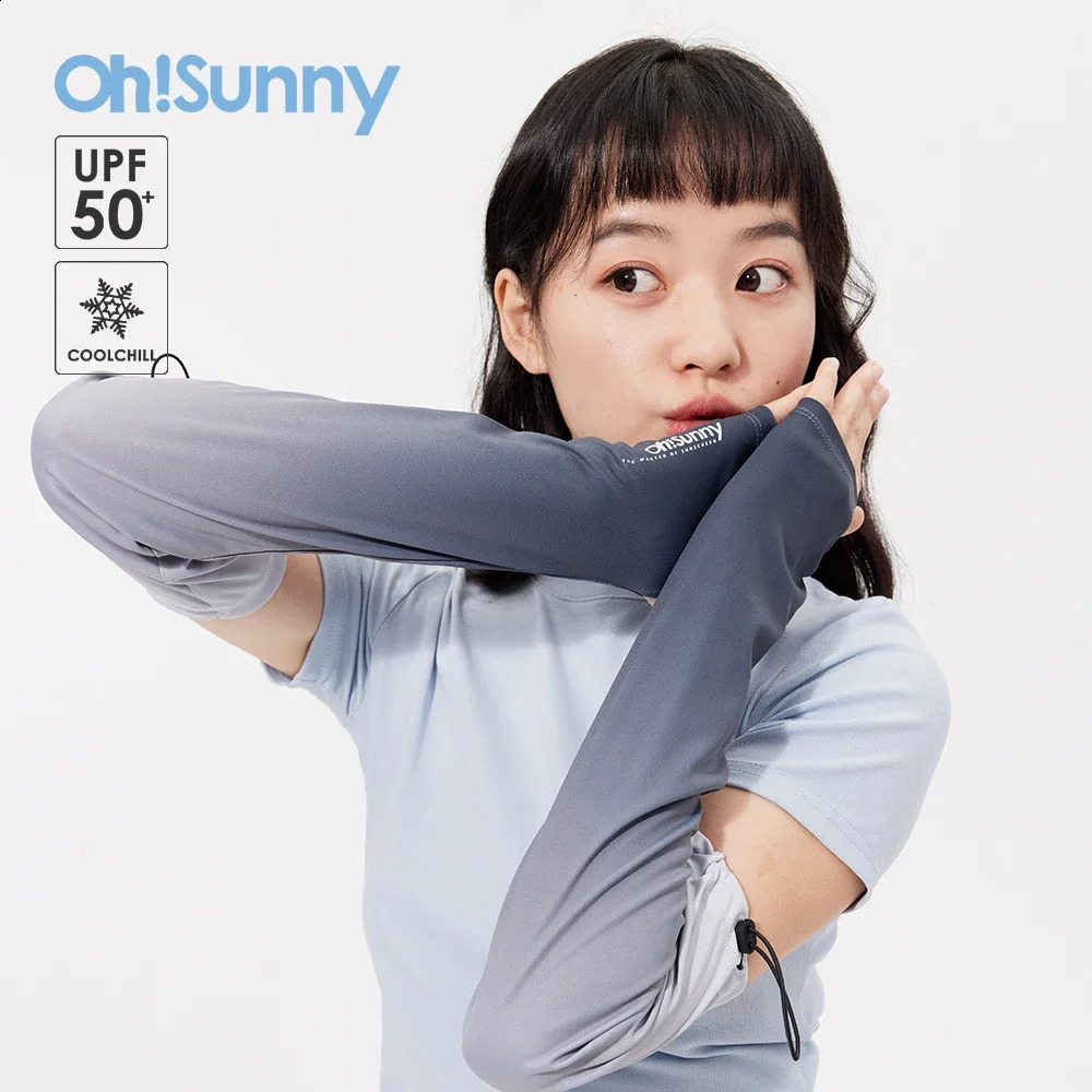OhSunny Women Sun Protection Arm Sleeves Breathable UV Protection UP000 Adjustable Sunshade Sleeves Coolchill Arm Sleeves 250424