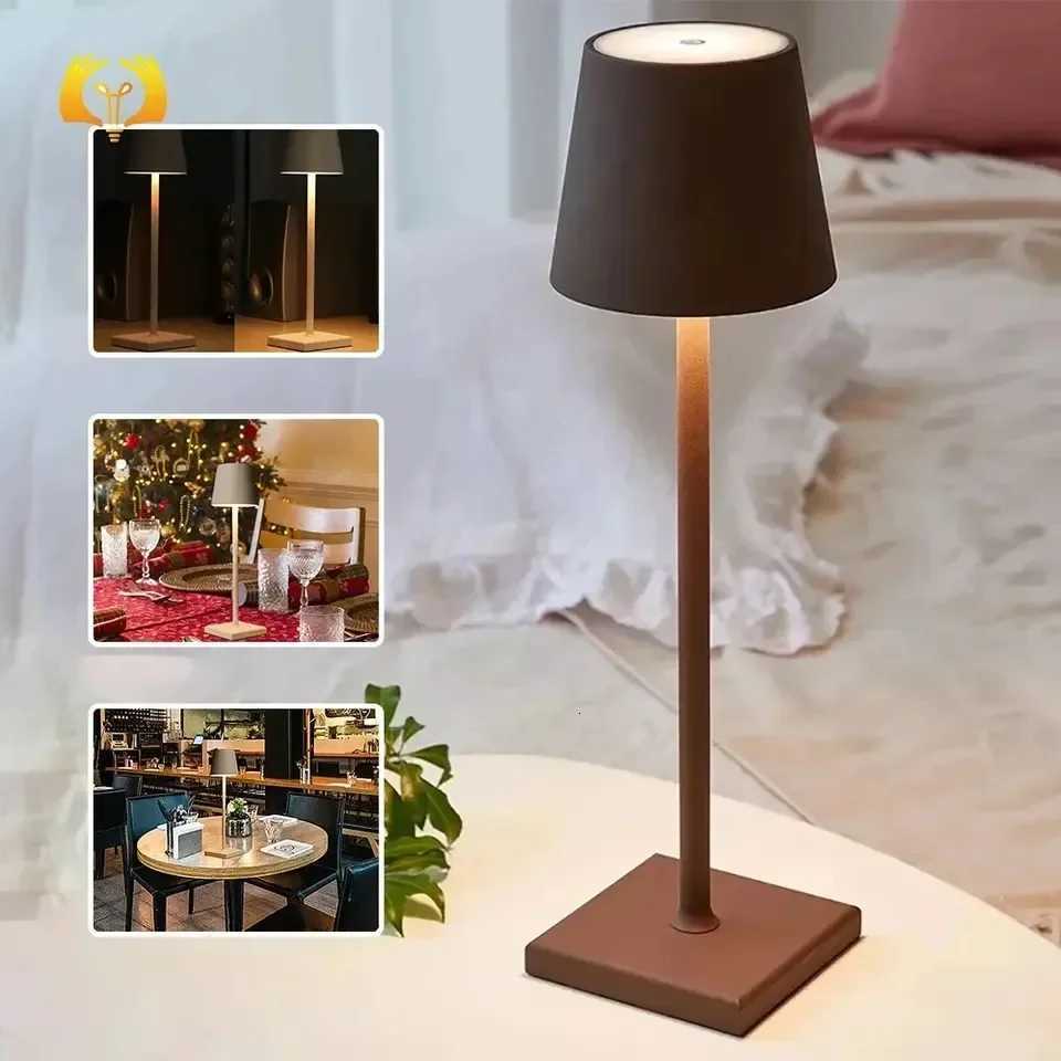 Hotel Cordless Usb Rechargeable Table Lamp Waterproof Touch Switch Table Lamps for Bedroom Hotel Living Room RestaurantM251125