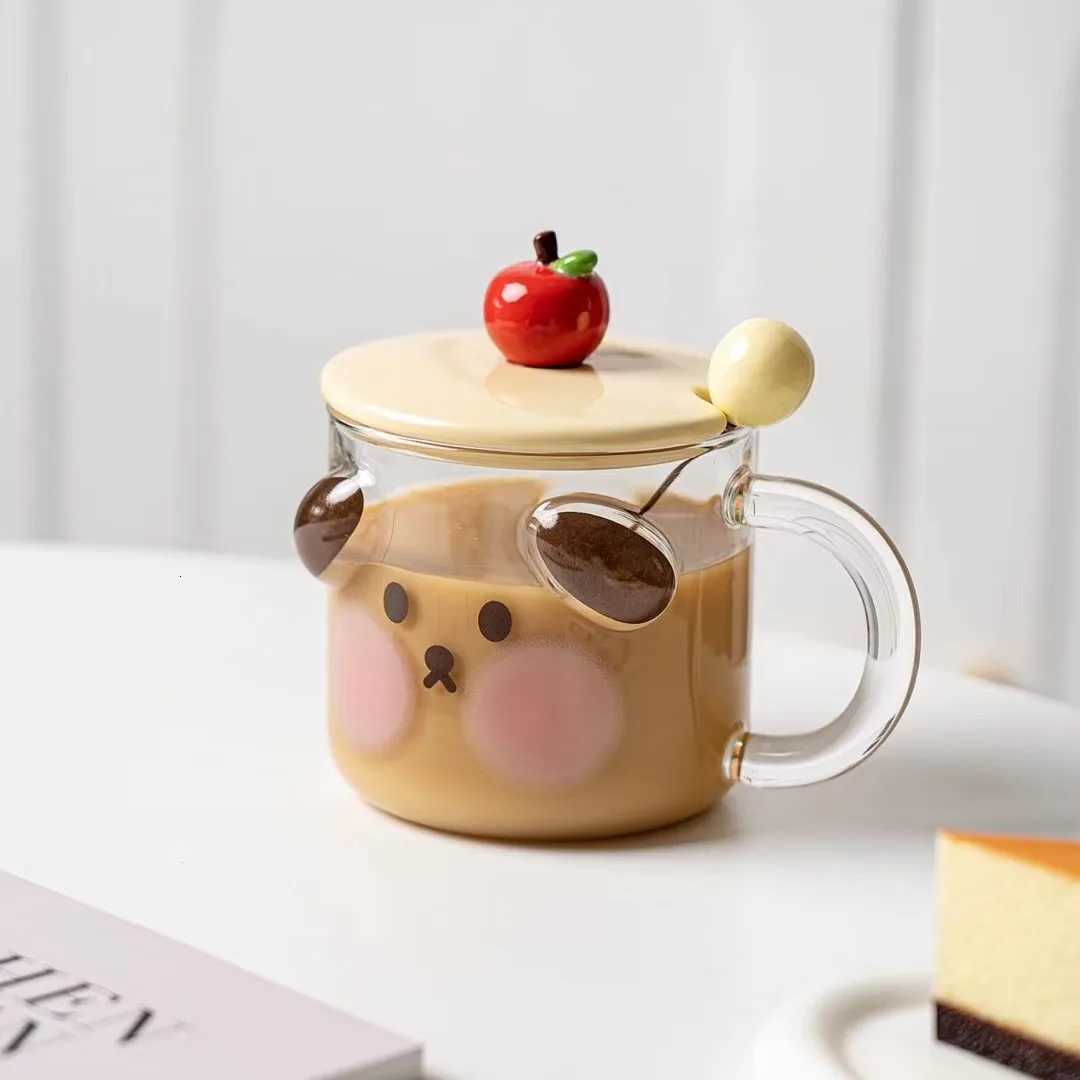 Hand-painted Cup Cartoon Animal Tumbler Office Coffee Mug Milk Breakfast Tumbler Girls Kawaii Water Tumbler Couples Tumbler Y251125