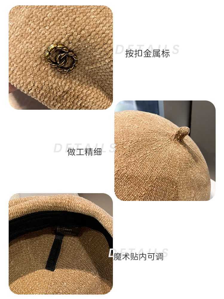 British Woolen Knitted Retro Beret Childrens Autumn And Winter Light Luxury Show Face Small Artist Hat Styling Bud Hat J251125