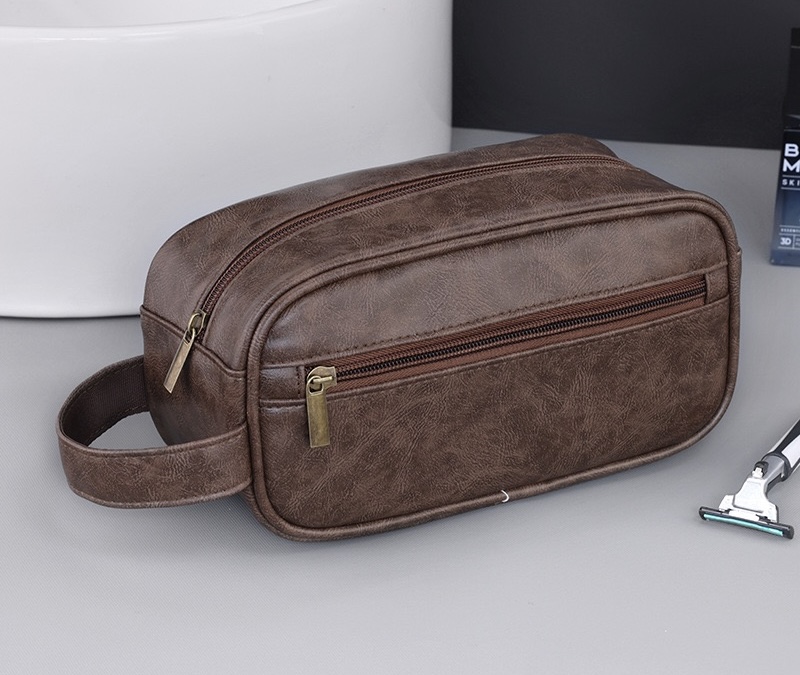 Foldable Men's Washroom Organiser Clutch Bag | Ideal for Business Trips & Outdoor Adventures, Compact Toiletry Storage with Hanging Hook