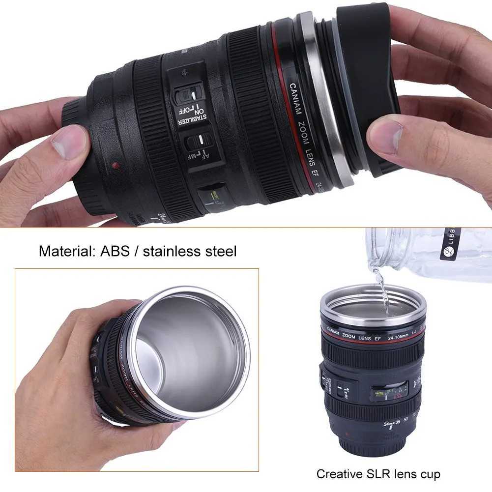 Insulated Flask 6Types Camera Lens Shaped Insulation Cup Stainless Steel Insulated Travelling Flask Travelling Flask Y251125