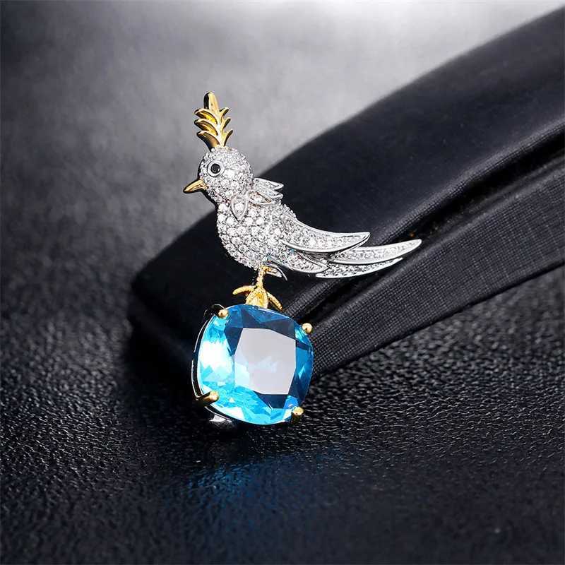 fashion crystal stone bird brooch womens mens coat accessories pins J251125