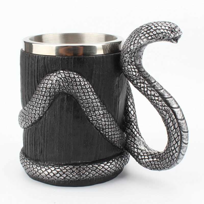 304 Stainless Steel Liner Resin Cobra Mug 3D Snake Beer Coffee Milk Drink Water Tea Mugs Cool Animal Geeks Boyfriend Gothic Gift Y251125