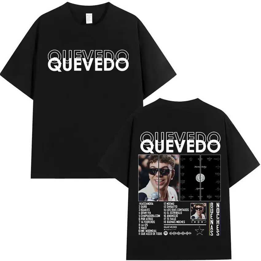 Rap singer QUEVEDO tour 2024 graphic T-shirt mens retro high-quality fashion T-shirt mens retro oversized cotton T-shirt streetwear W250425