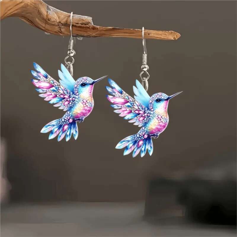 Simple Fashion Hummingbird Dangle Earrings For Women Cute Animal Earring Statement Party Jewelry Gifts