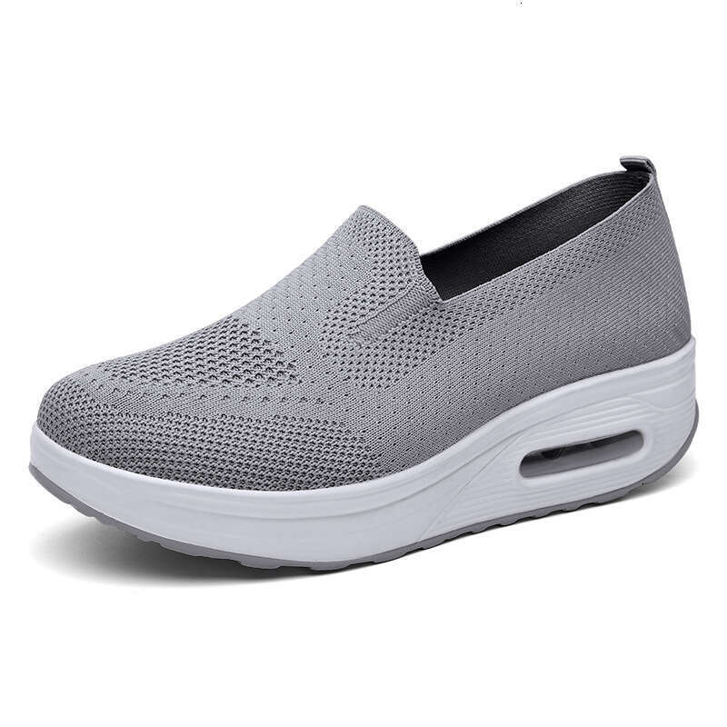 2025 plus size solid color breathable fly woven one foot women's sports shoes, sock mouth casual shoes