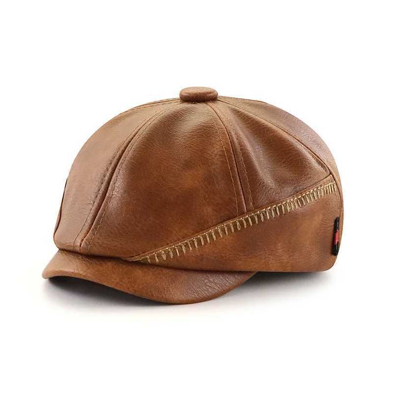 Newsboy Caps for Women PU Leather Cabbie Cap Lady Painter Hat Dad Gatsby Ivy Hat Men Beret Hats J251125