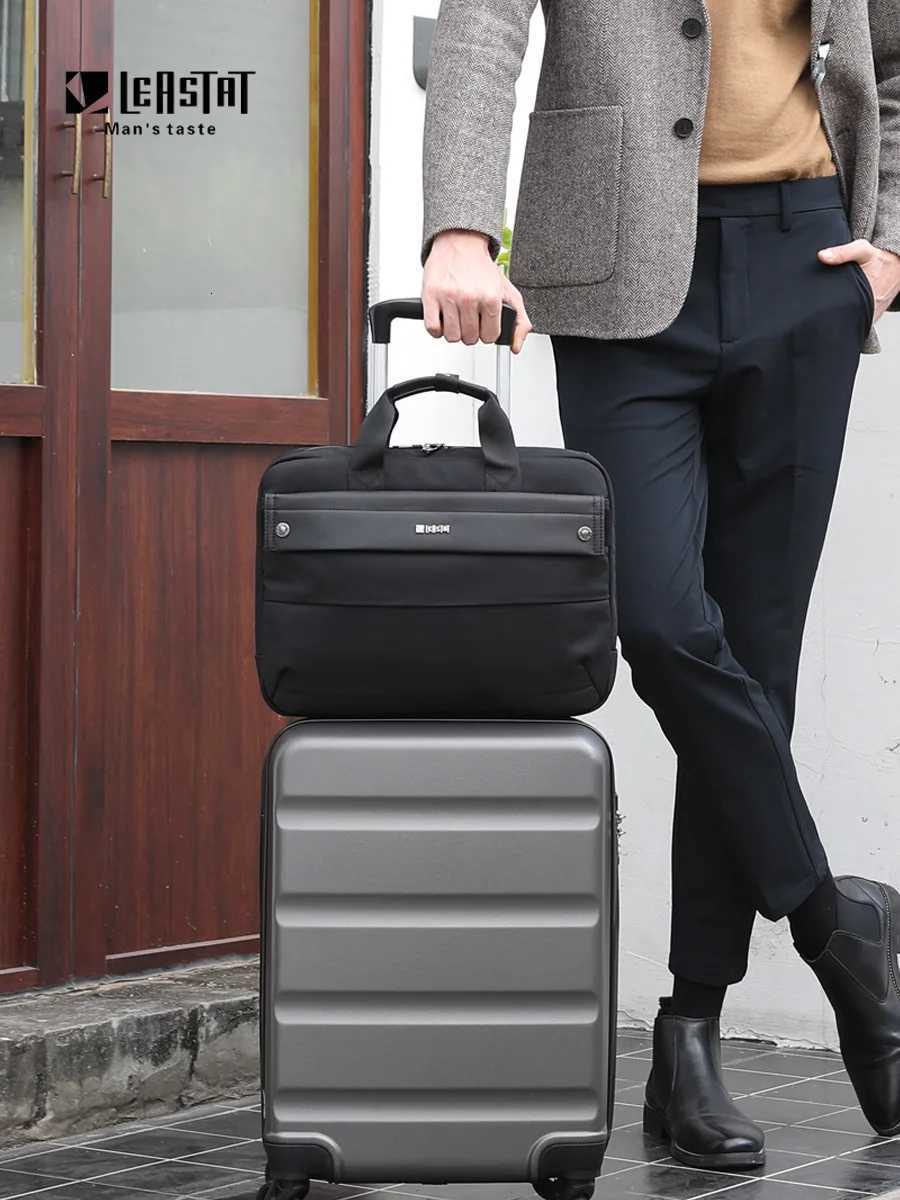 Leastat Briefcase for mens business trip large capacity crossbody bag cross-border business office shoulder bagT251125