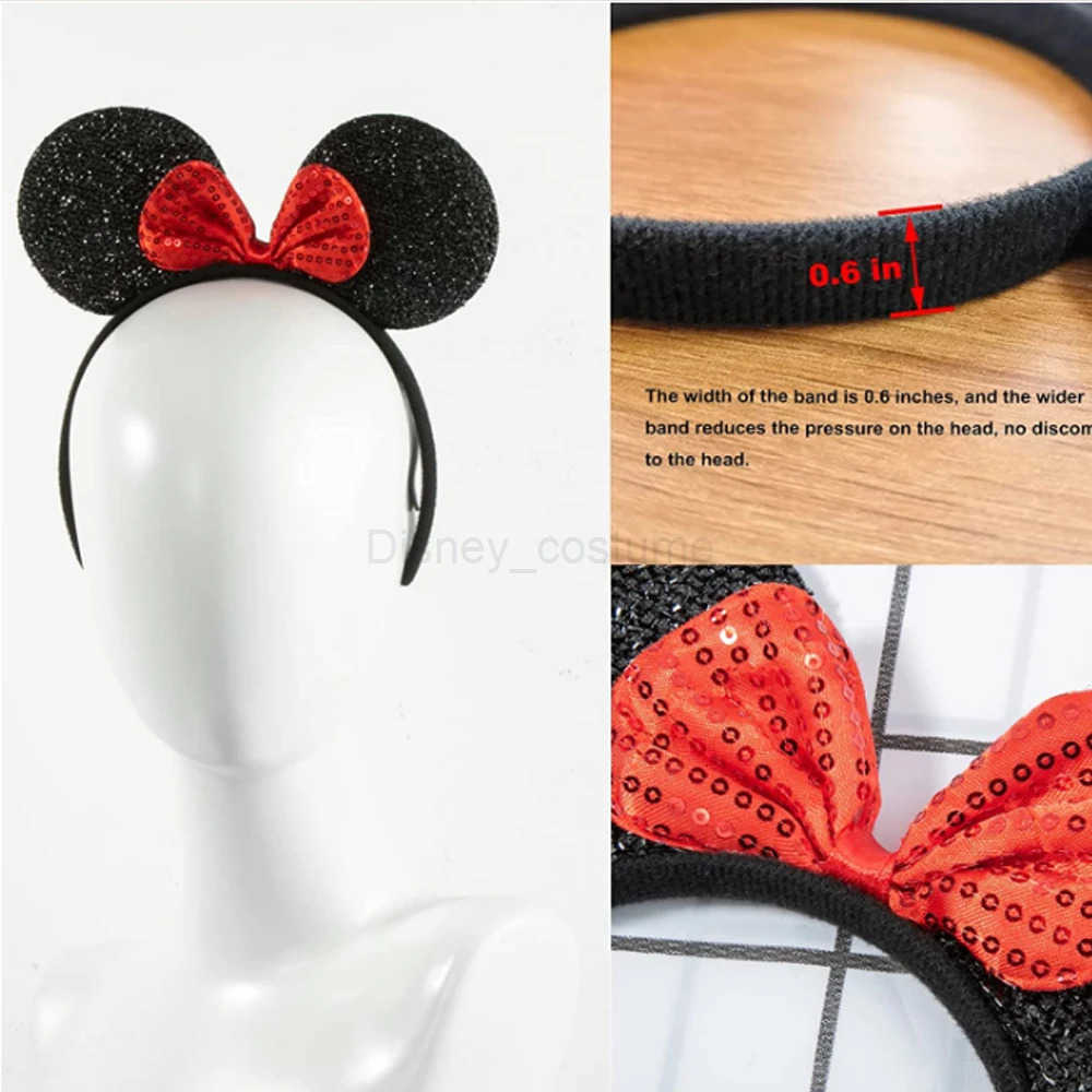 Disney 12 wholesale womens mouse earrings headband party cosplay bow hair headband fashionable hair accessories X250425