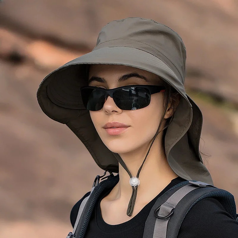 Large Brim Fisherman Hat Travel Sun Protection Outdoor Sun Hat European and American Summer Hat Womens Mountain Climbing 250424