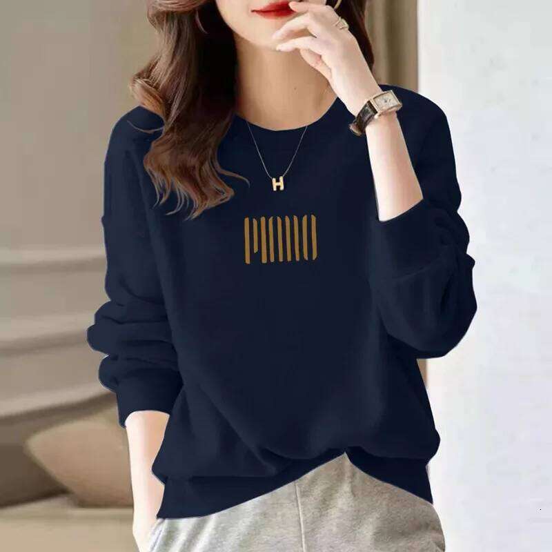 Loose Large Size Round Neck Sweatshirt Women's Slimming Belly Covering Lazy Base Layer Overhead No Cap Top Winter Thickened