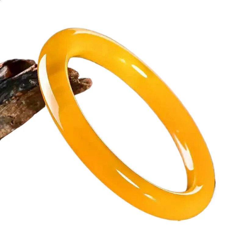 Natural Yellow Chalcedony Agate Bracelet High Ice Chicken Oil Yellow Bracelet Jade Bracelet 250424