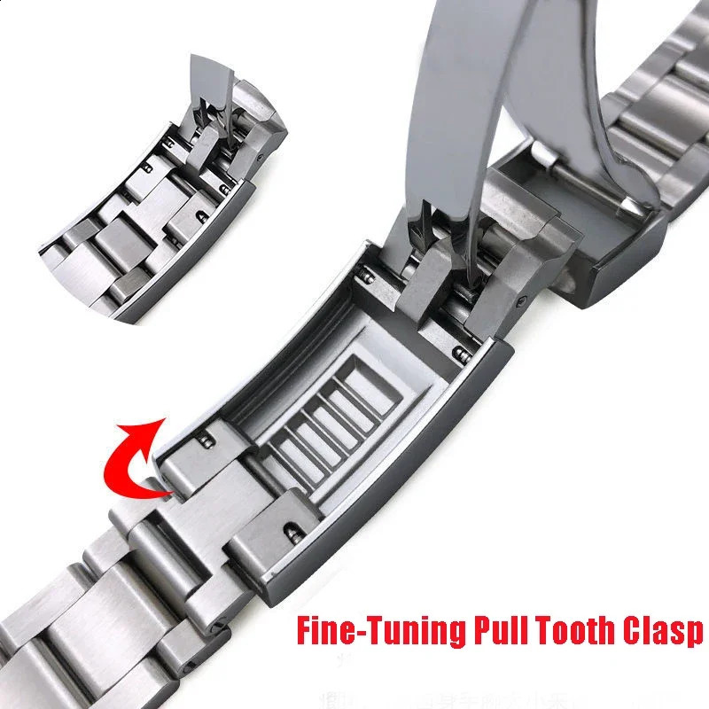 Watch Bracelet For Rolex SUBMARINER DAYTONA SUP GMT Men Fine-Tuning Pull Button Clasp 904L Stainless Steel Watch Chain 20mm 250424