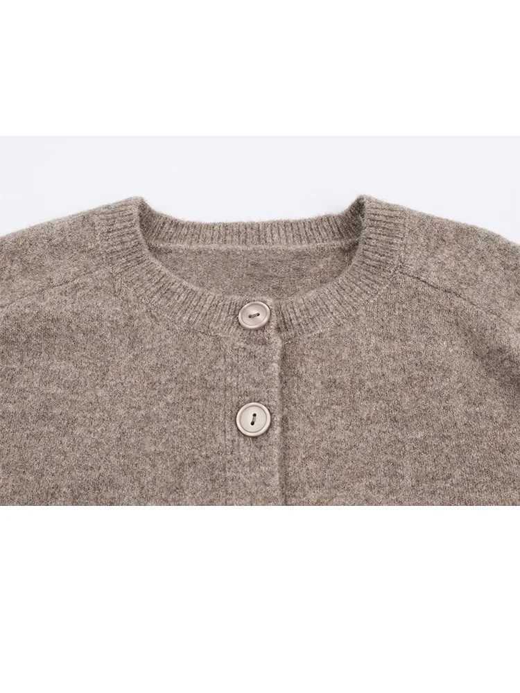 HH Womans Autumn Fashion Knitted Tops Round Collar Single-Breasted Coat Women Casual Button Long Sleeve Solid Cardigan TrendyT251125