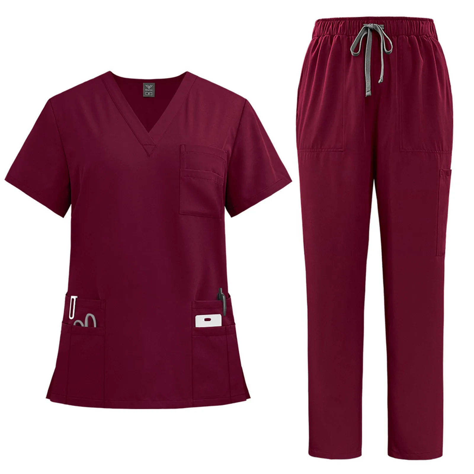 Nurse Uniform 2Piece Workwear Scrubs Set Hospital Uniform Surgery Dentist Overalls Spa Clinical Beauty Work Wear 251106