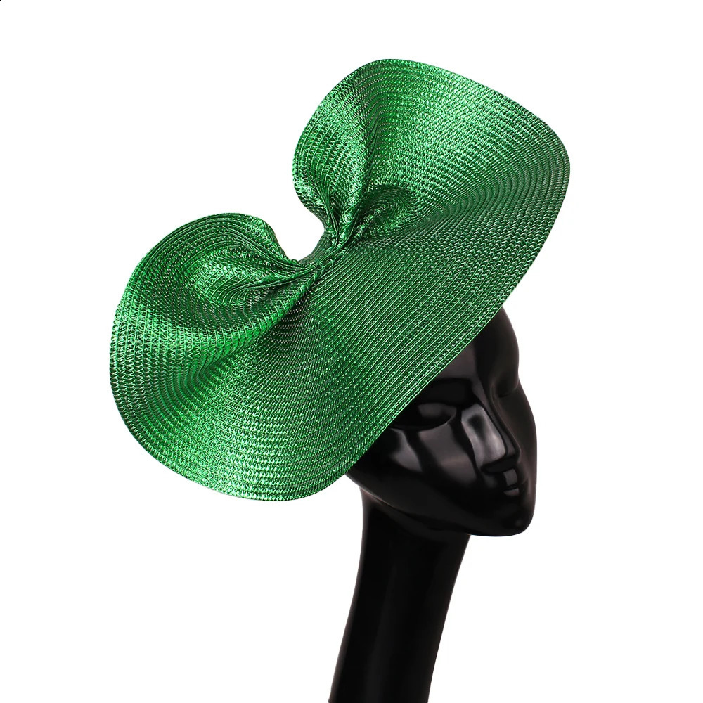Glitter Gold Fascinator Lady Fascinator Hats Summer Wedding Big Millinery Vintage Elegant Ladies Fedora Church Bridal Headdress 250424
