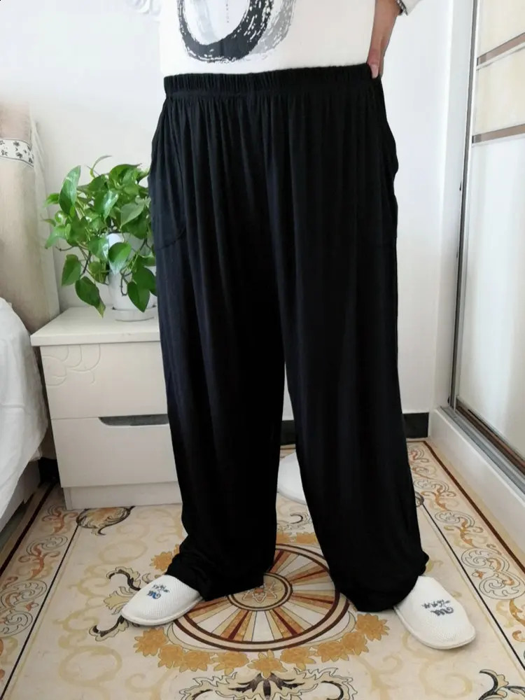 Men High Elastic Sleep Pants 7XL 8XL 60-1700KG summer modal casual home pants large size mens super soft mens pants 250420