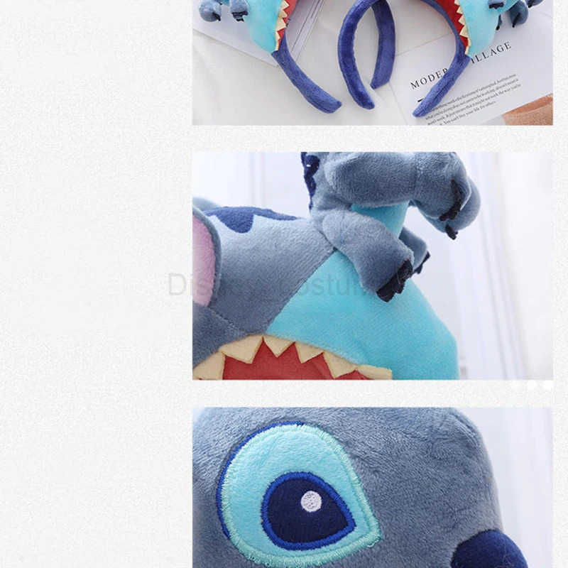 Disney Plush Sewing Earbands Headbands Female Role Playing Shark Hair Girls Cartoon Cute Sewing Soft Hair Accessories Childrens Birthday Gifts X250425