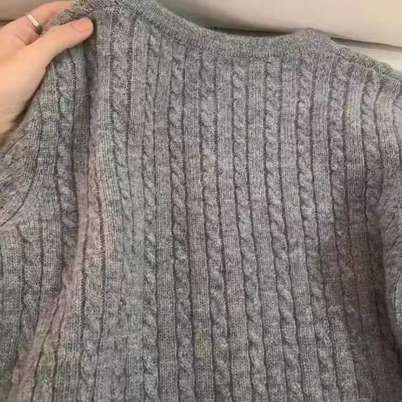 100 cashmere cardigan womens twist sweater lazy little gold button cashmere sweater coatT251125