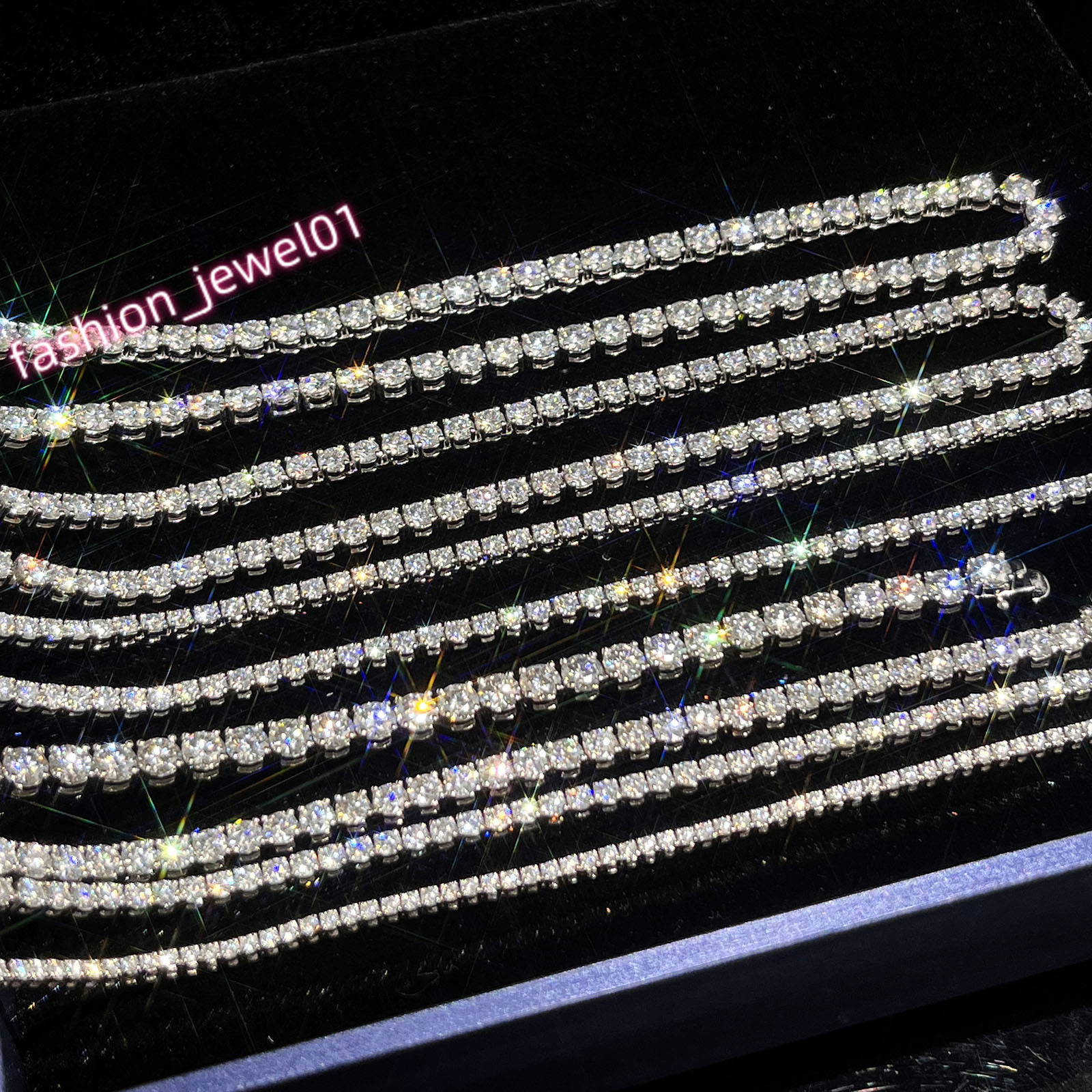 All Size Factory VVS DEF Moissanite Pass Diamond Tester Tennis Bracelet 925 Silver Gold Plate Tennis Chain Hip Hop Jewelry