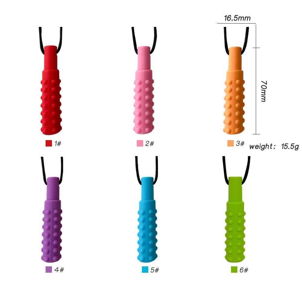 1pcs Silicone Teether Kids Chew Necklace Sensory Chewy Pendant Oral Motor Toys Therapy Tools for Autism ADHD chidrens goods G251125