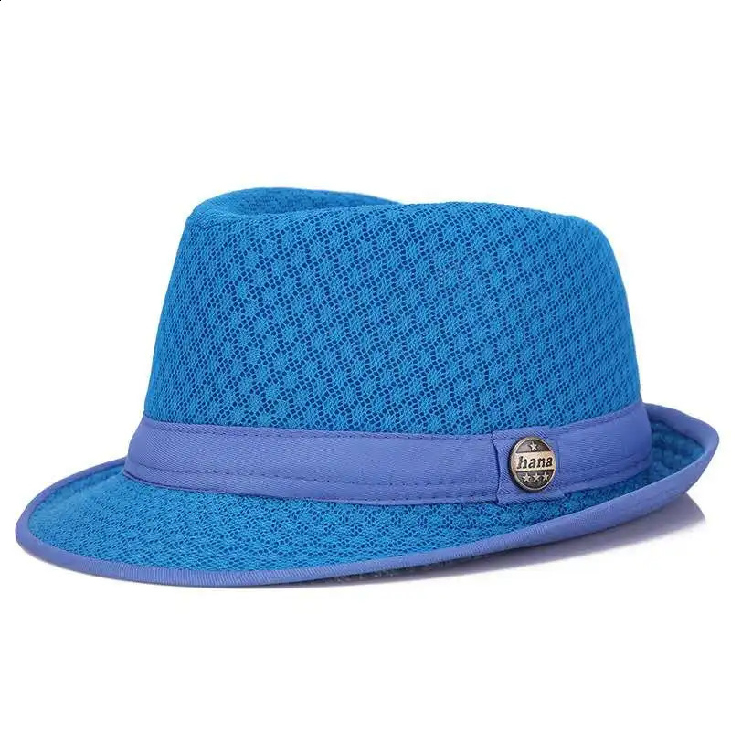 British Jazz Hat Breathable Mesh Pendant Beach Hat Foldable Spring and Summer Sun Hat 250423