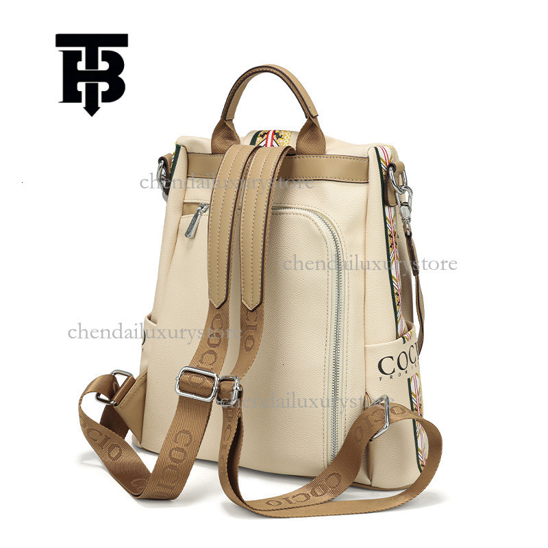 TB BHULAMTE Designer Luxury Backpack, Large Capacity Travel Bag Fashiona High-end Student Schoolbag Belt Buckle Simple Canvas Shoulder Bag Shopping Ba