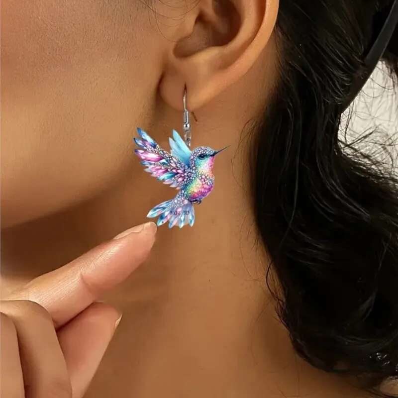 Simple Fashion Hummingbird Dangle Earrings For Women Cute Animal Earring Statement Party Jewelry Gifts