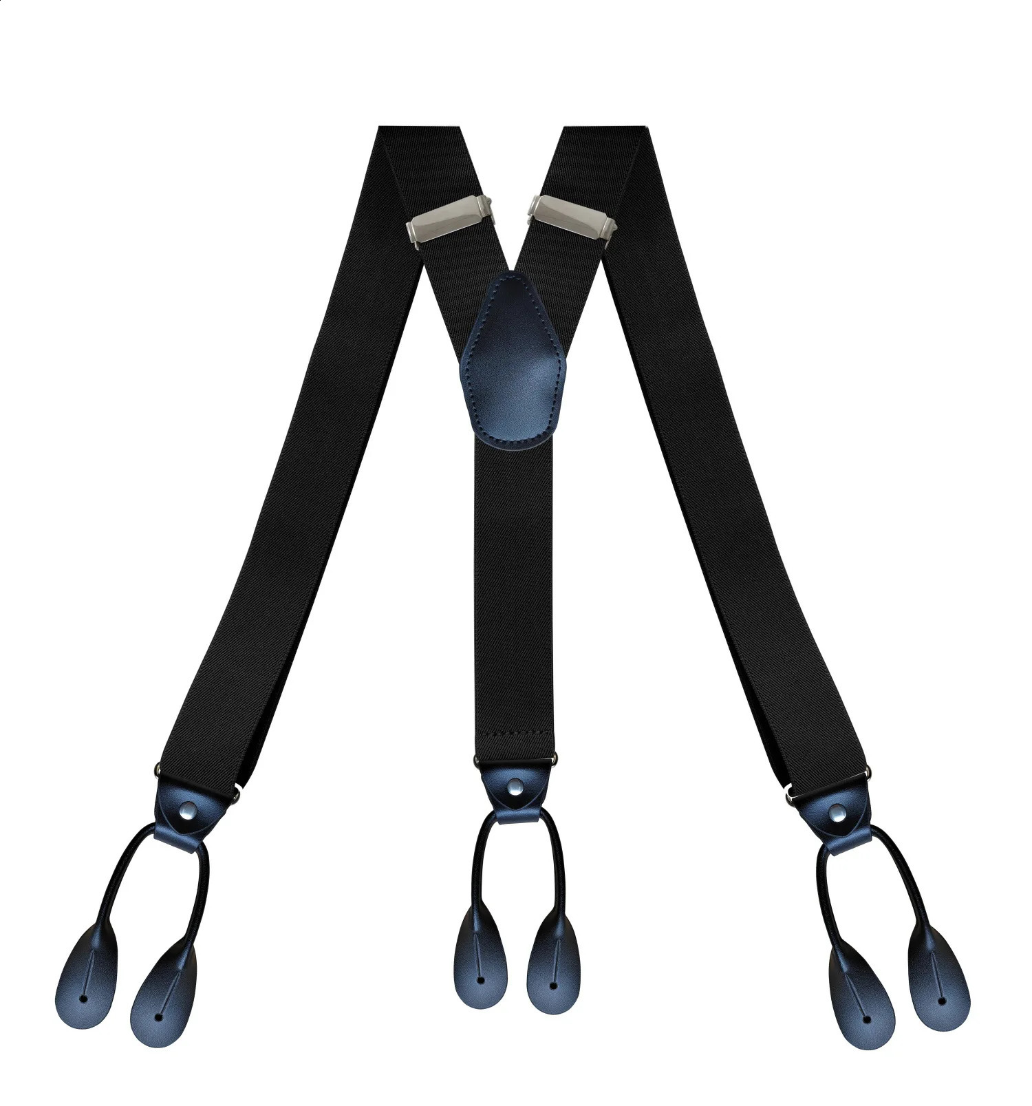 JIERKU Buttons Suspenders Mans Braces Unisex black Leather Suspenders Y-Back Ligas Tirantes 3.5*120cm 8 Colors 250425