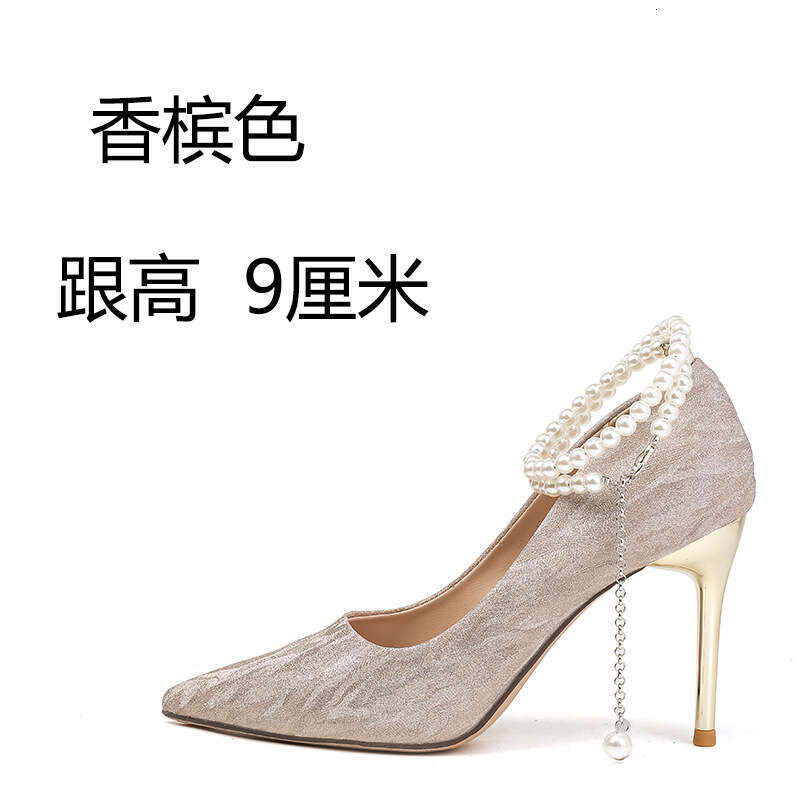 High heels for women, slim heels, 18-year-old coming of age ceremony, 2025 new style, non tiring feet, silver main dress, crystal wedding shoes, brida