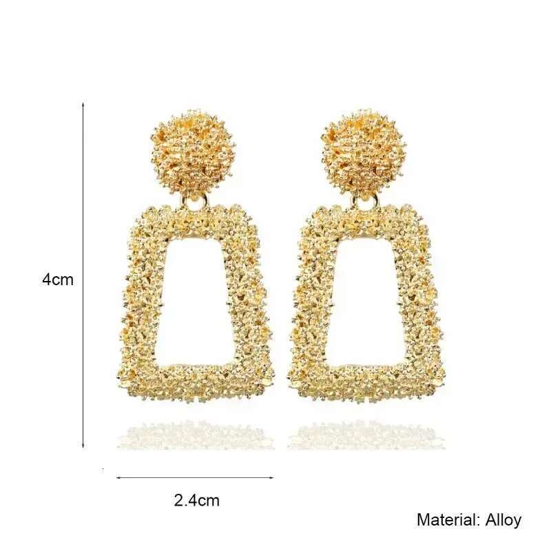 Vintage Gold Color Exaggerated Big Water Dangle Earrings For Women Female Geometric Waterdrop Hanging Earring Fashion Jewelry