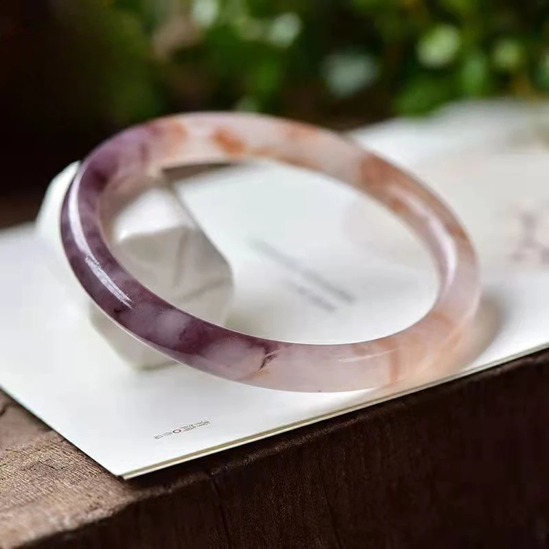 Jade Bracelet Female Bracelet Slim Jade Bracelet Gold Silk Jade Pink Bracelet Violet Jade Bracelet 250424