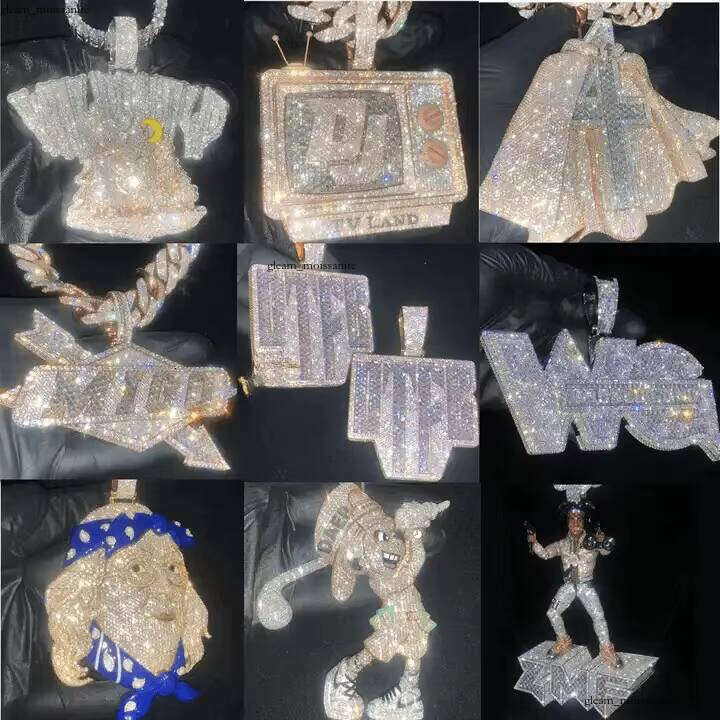 Mosanite VVS Moissanite Sterling Sier Fashion Hip-Hop Lion Head Animal Chain Pendant Charm