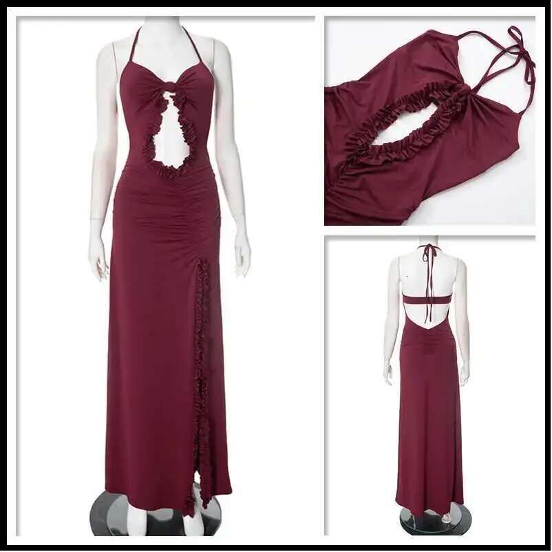Dongdumaoyi Townlike Print Slim Bodycon Dress Women Spaghetti Strap Spring Summer Backless High Split Sexy Party Dresses