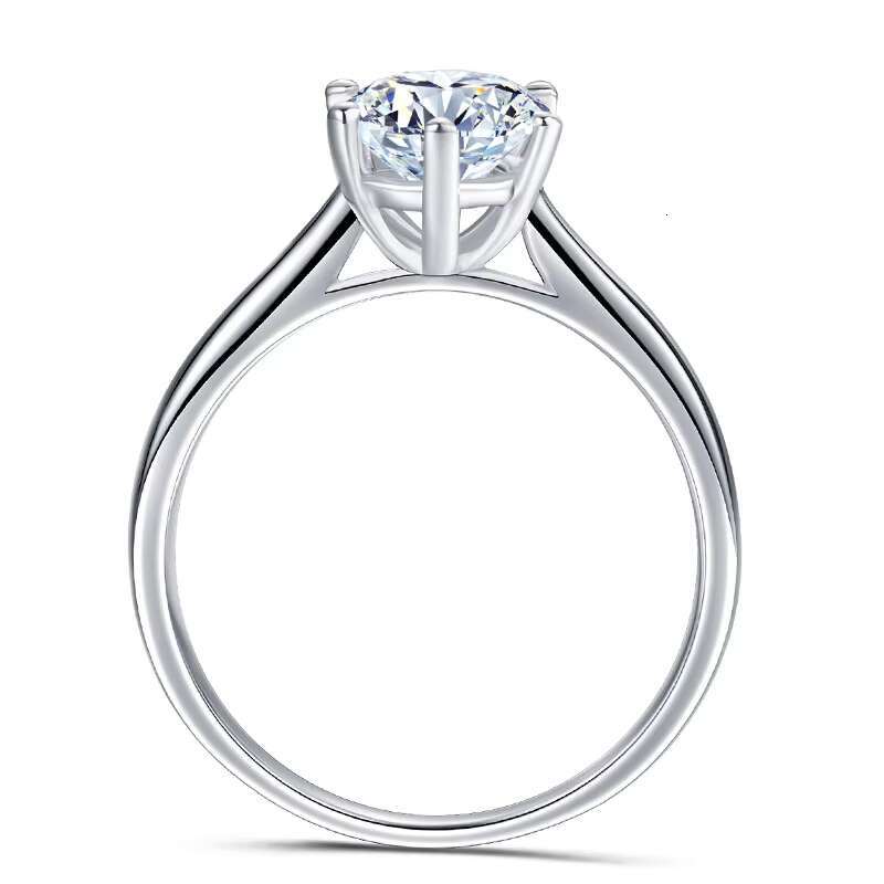 Simple Designs 7.5mm 1.5ct Round DEF Color Moissanite Solitaire Ring in 18k White Gold for Wedding or Engagement