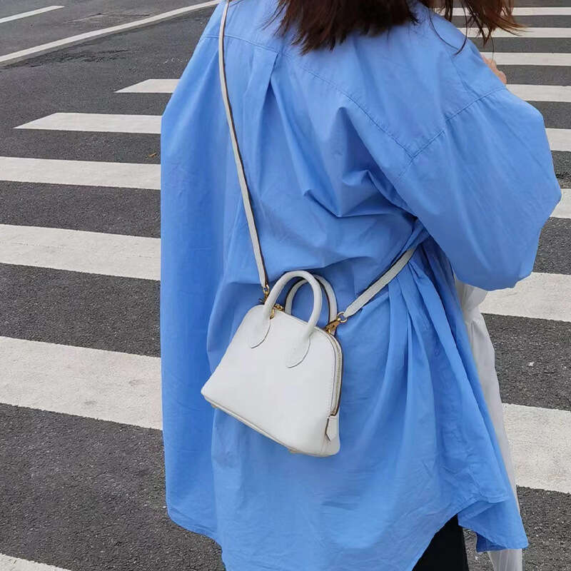 Bolide Half Wax Line High end Head Layer Cowhide Mini Bowling Shell Women's One Shoulder Handheld Crossbody Bag