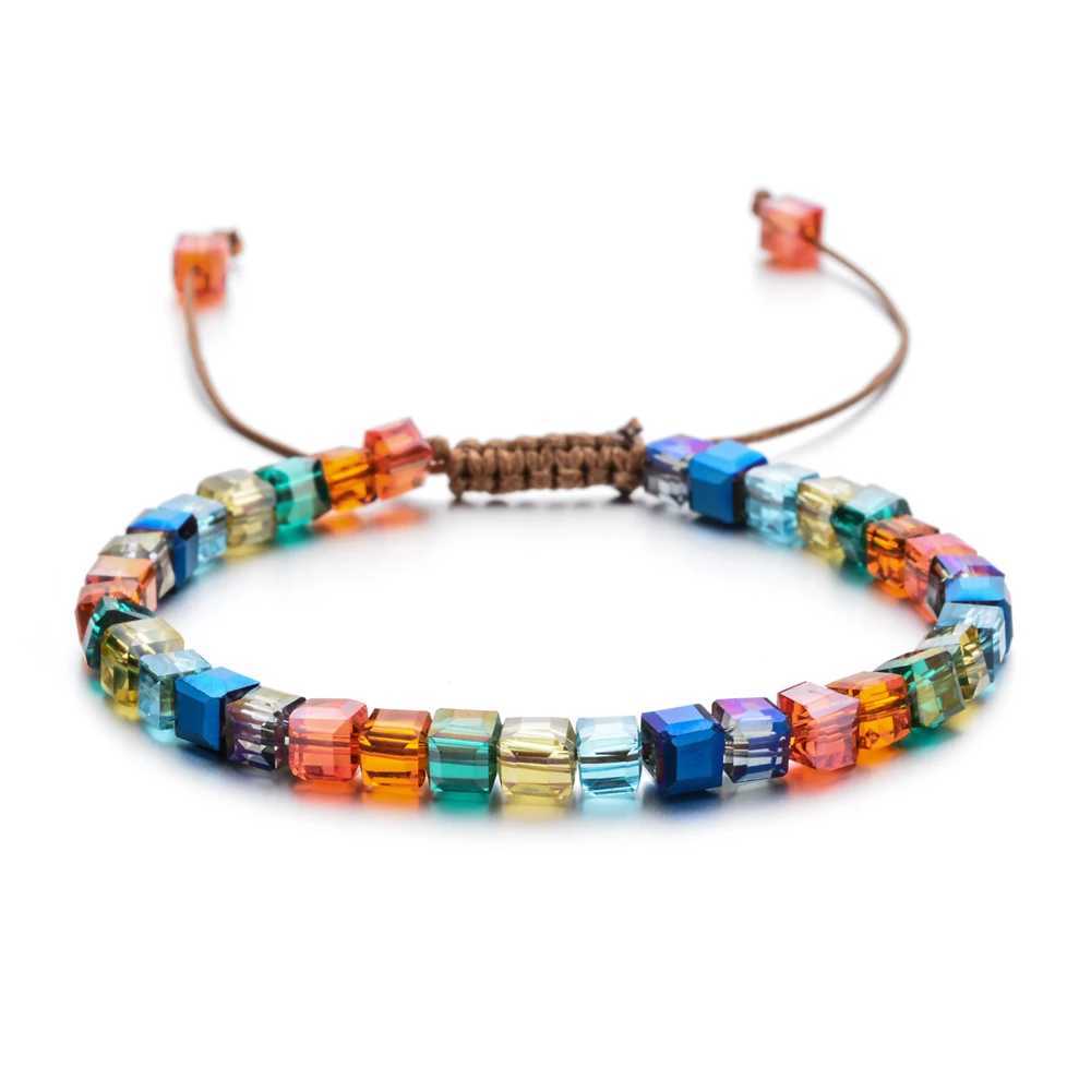 ZMZY Sparking Mixed Glass Crystal Bracelet Rainbow Style Fashion Shinning Charm Bracelets For Women Wedding Jewelry Gift J251125