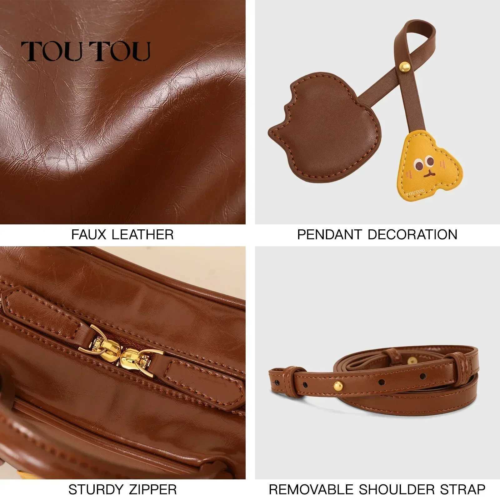 TOUTOU Womens Bowling Bag Shoulder Strap Mini Copy Bag Cute Pendant Designer Brand Boston Handbag Cross Body Bag Christmas Gift W250421