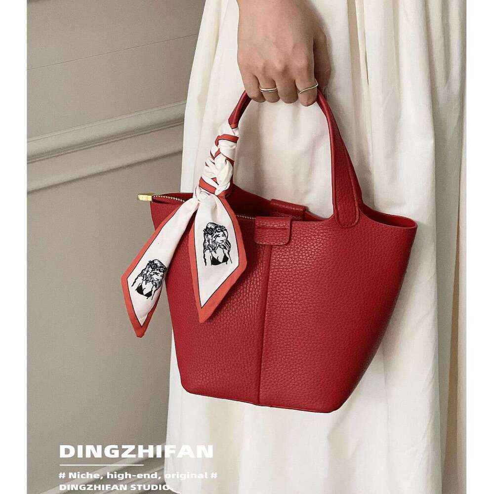 Wedding Women S Red Wedding Bride S Niche High End Silk Scarf Tote Bucket Hand Held Bag Vegetable Basket