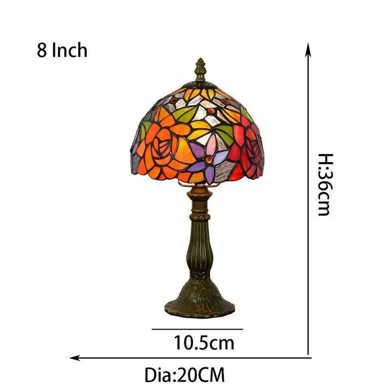 European Style Table Lamp Stained Glass Reading Light Small Room Decorate Lamp for Home Living Room Nightstand Bedroom Office C251125