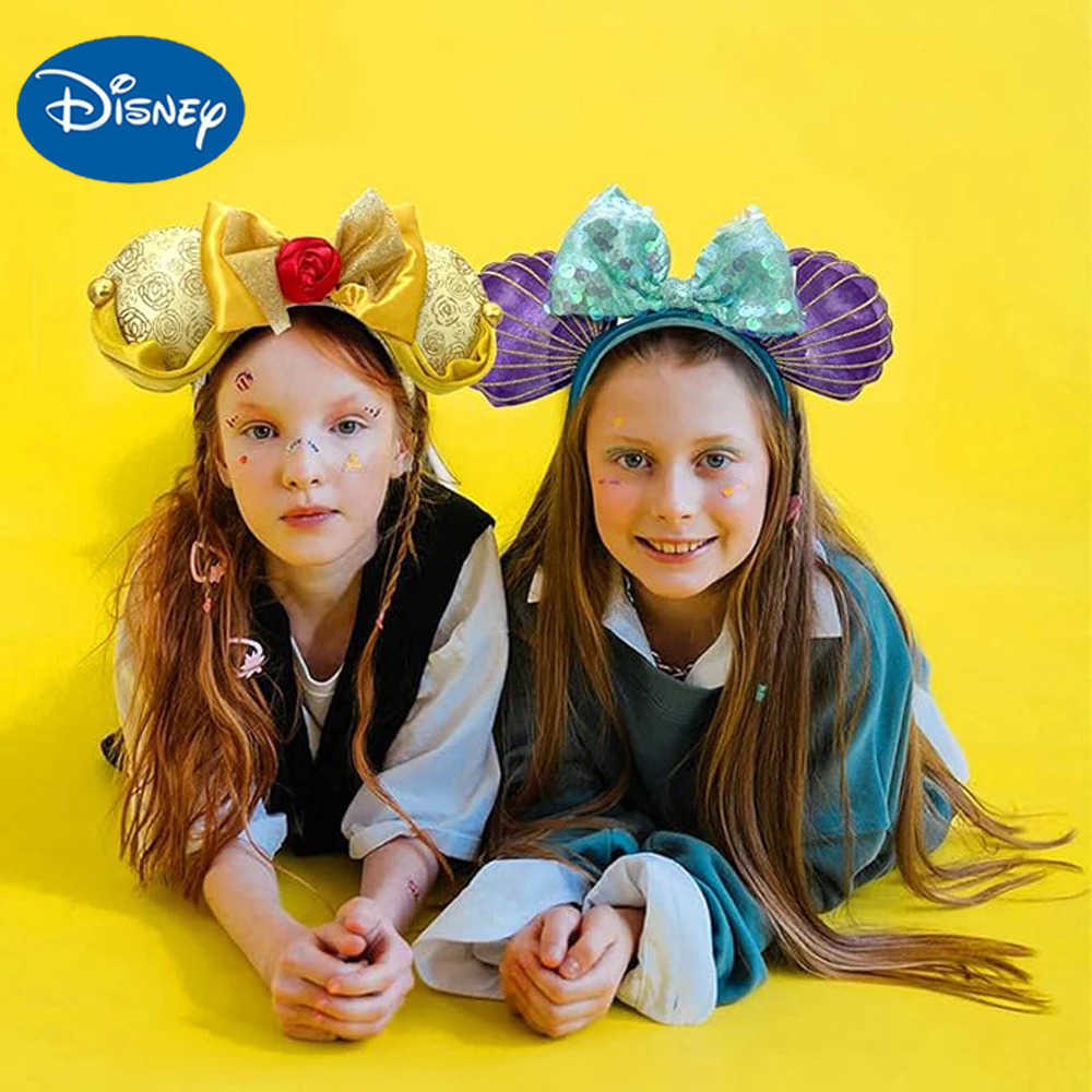 Disney World Minnie Childrens Ear Headbands for Women Disney Parks Mickey Adult/Women Disney Parks Leather Plush Glitter Role Playing Girls X250425