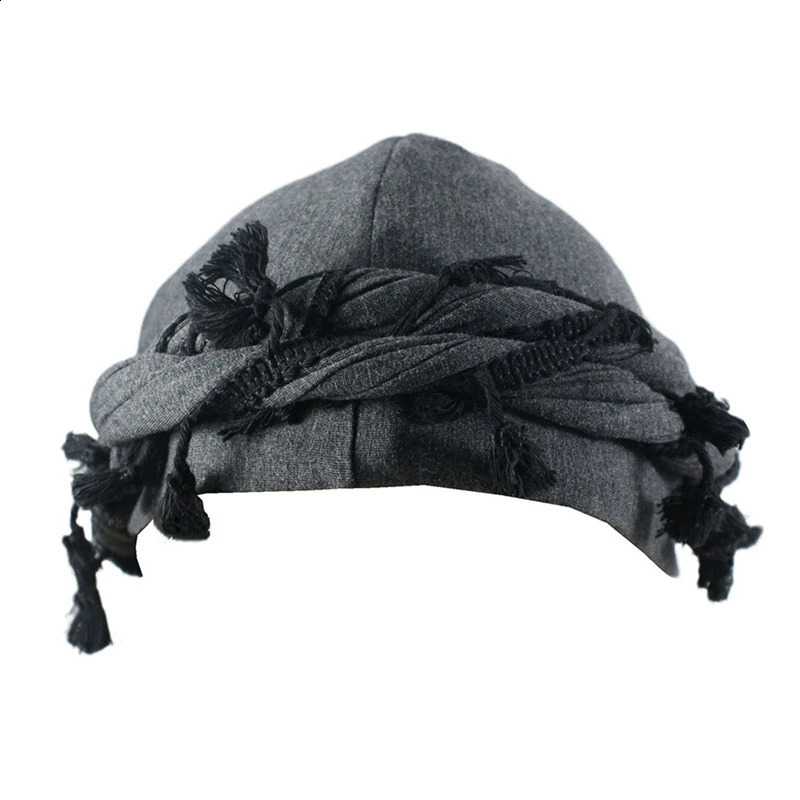 6A Turban Mens Silk Satin lined Hat Twisted Head Packaging Elastic Pre tied Beniee 250423