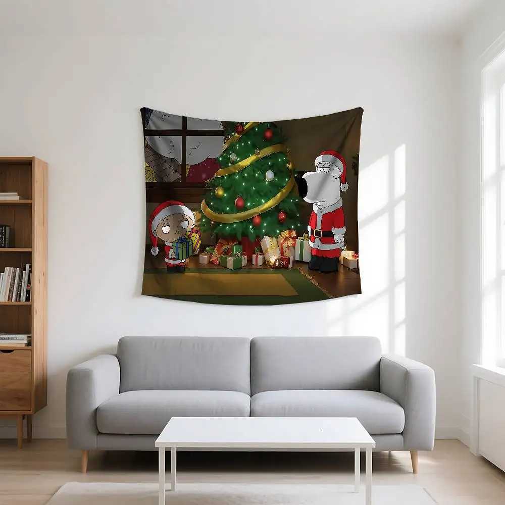 Christmas With F-Family G-GuyS Tapestry Wall Hanging Tapestry Art Deco Blanket Curtain Hanging At Home Bedroom Living Room DecorM251125