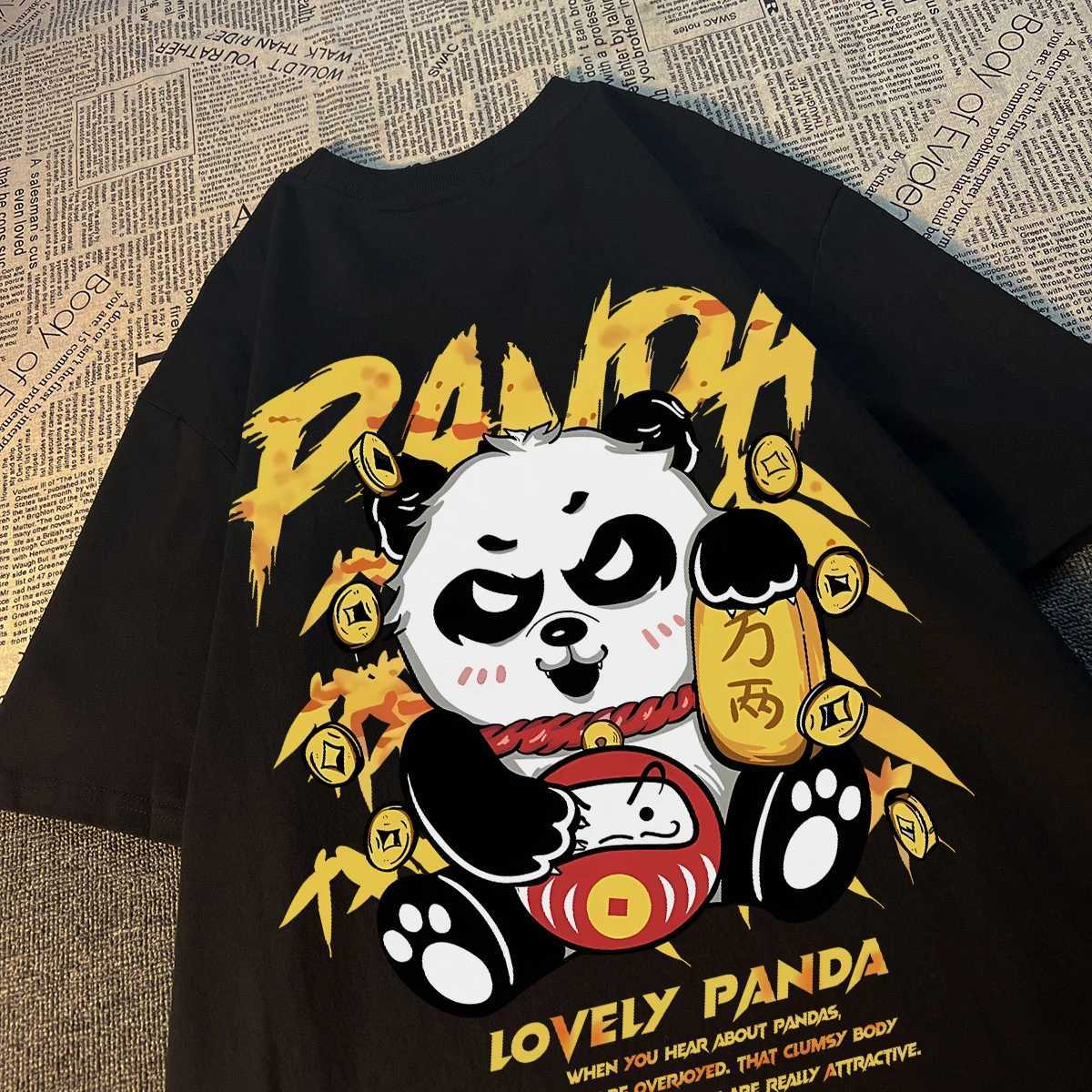 Mens casual T-shirt oversized graphic T-shirt loose Chinese zodiac pure cotton Y2k top streetwear Harajuku short sleeved T-shirt W250425