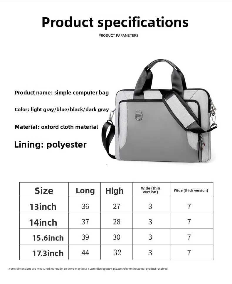 Laptop Bag Mens Portable 18-inch Large-capacity Briefcase One Shoulder Portable Airbag Computer BagT251125