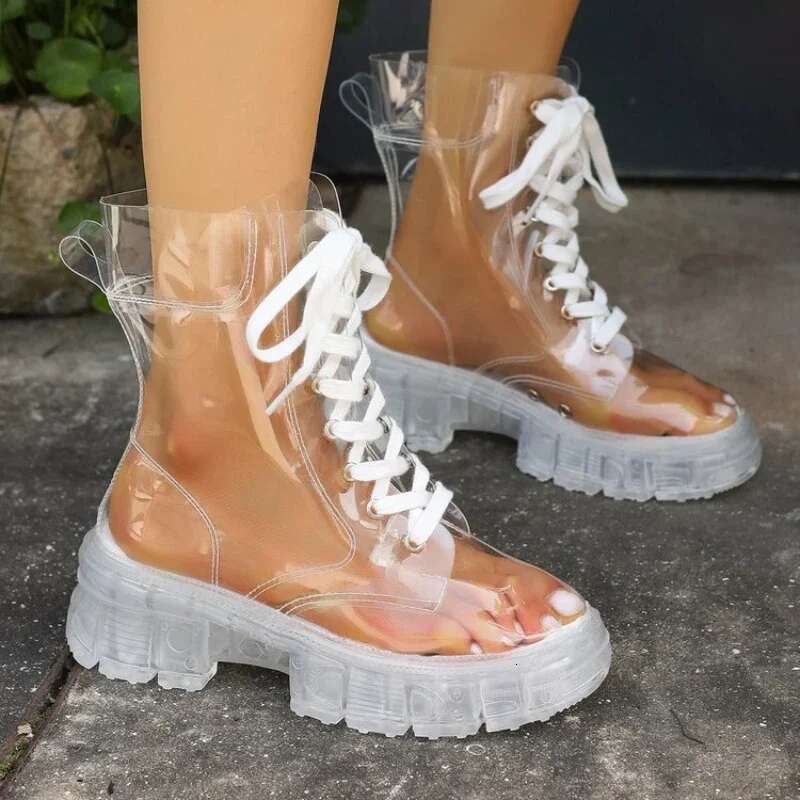 2024 New Sexy Transparent Comfortable Casual Fashion Women's Shoes Increased Wear-Resistant Winter Boots Chaussure Femme