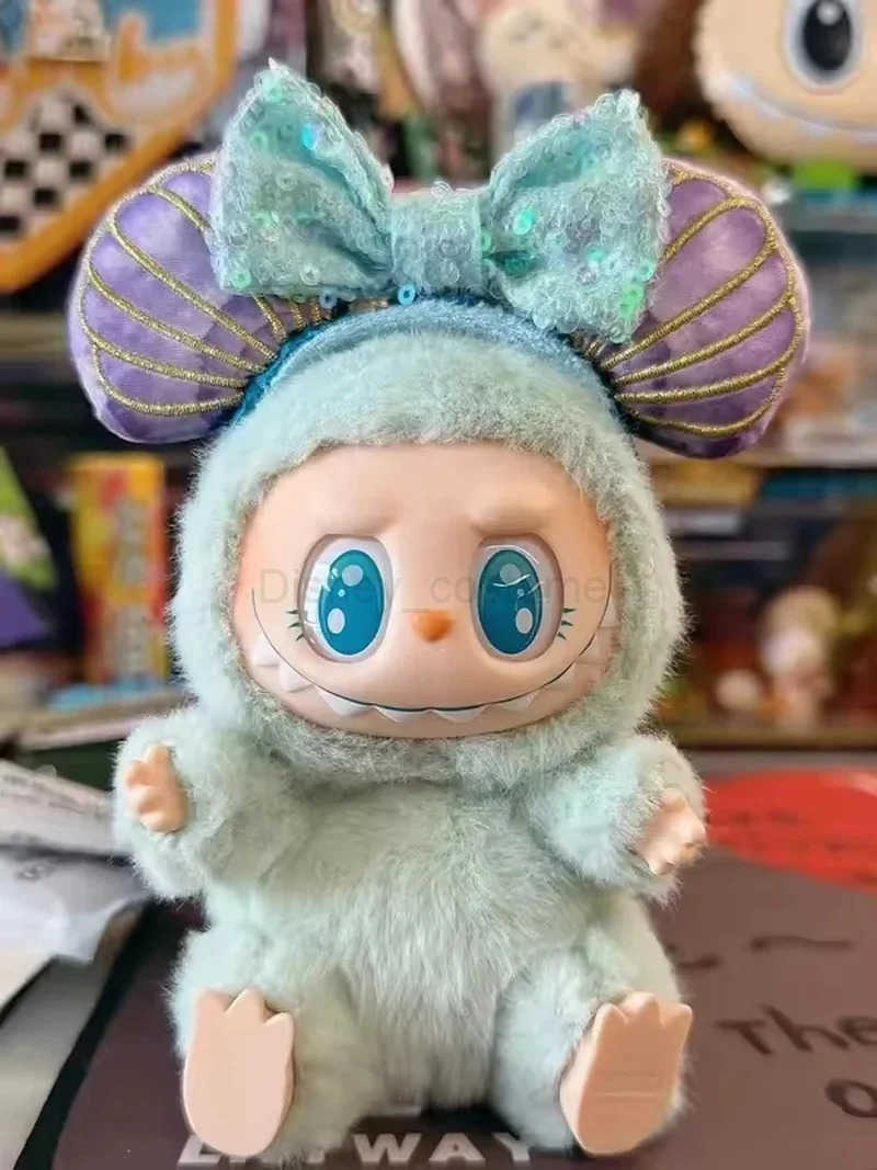 Disney Kawaii Wholesale Labubu Seat Pie Head with Plush Doll Accessories Hair Straps Cute Toy Decoration Gifts Labubu2 Headbands X250425