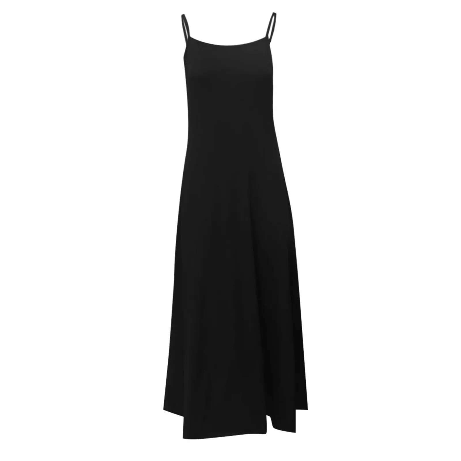Dongdumaoyi Y K Sexy Spaghetti Strap Dress Women Casual Slim Gray Long Beach Dresses Female Solid Elegant Sleeveless Sundress